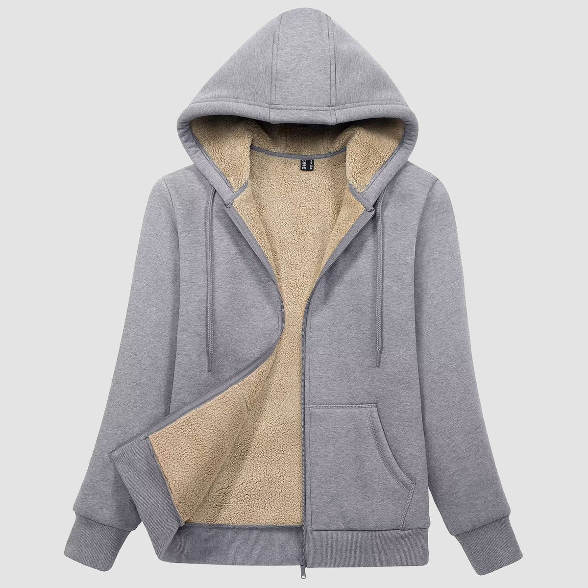 Women's Sherpa-Lined Zip Hoodie with Pockets