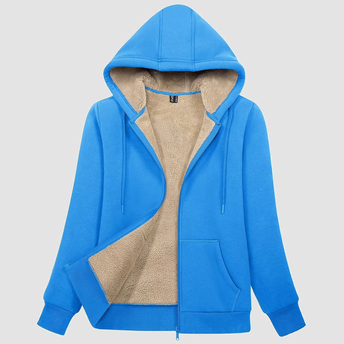 Women's Sherpa-Lined Zip Hoodie with Pockets