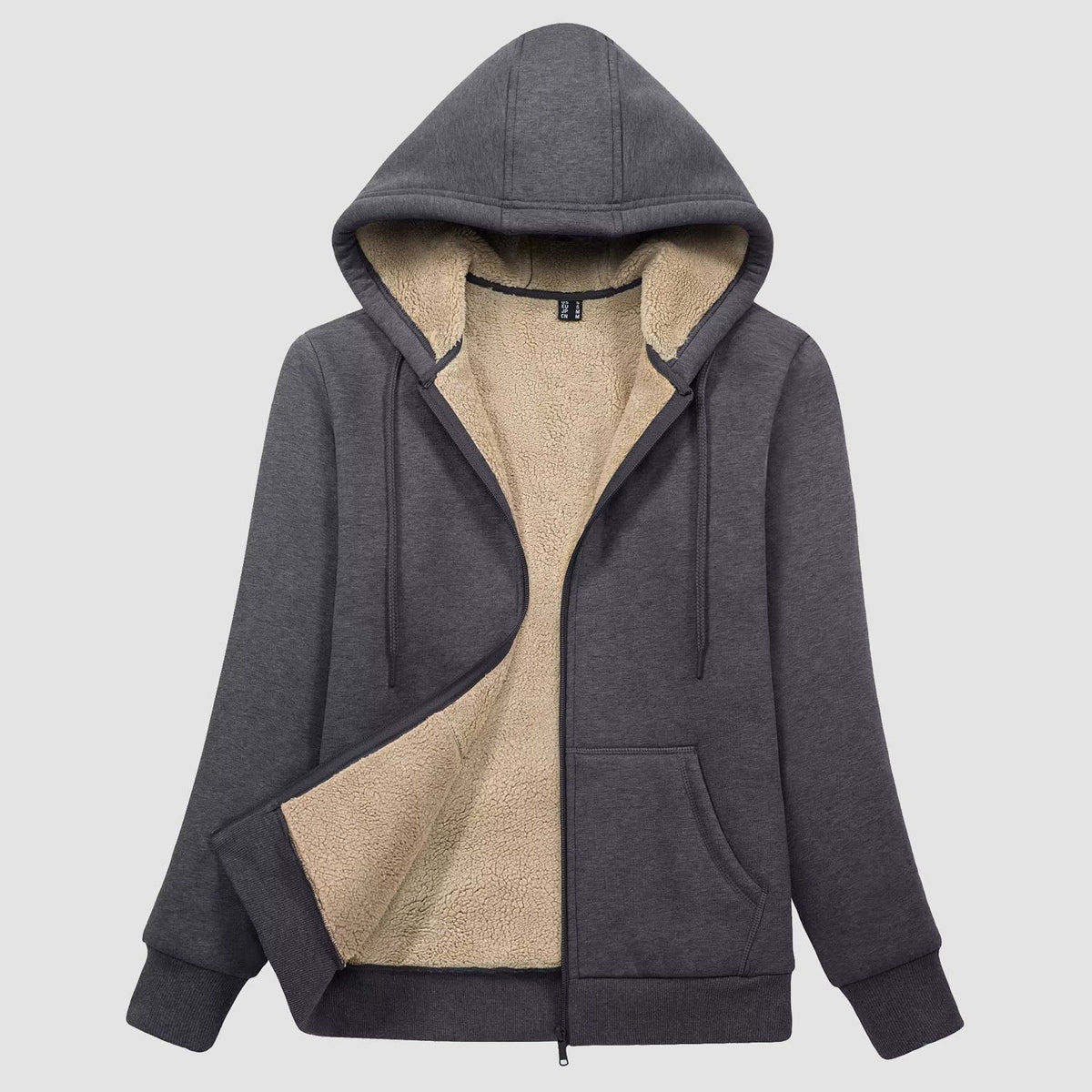 Women's Sherpa-Lined Zip Hoodie with Pockets