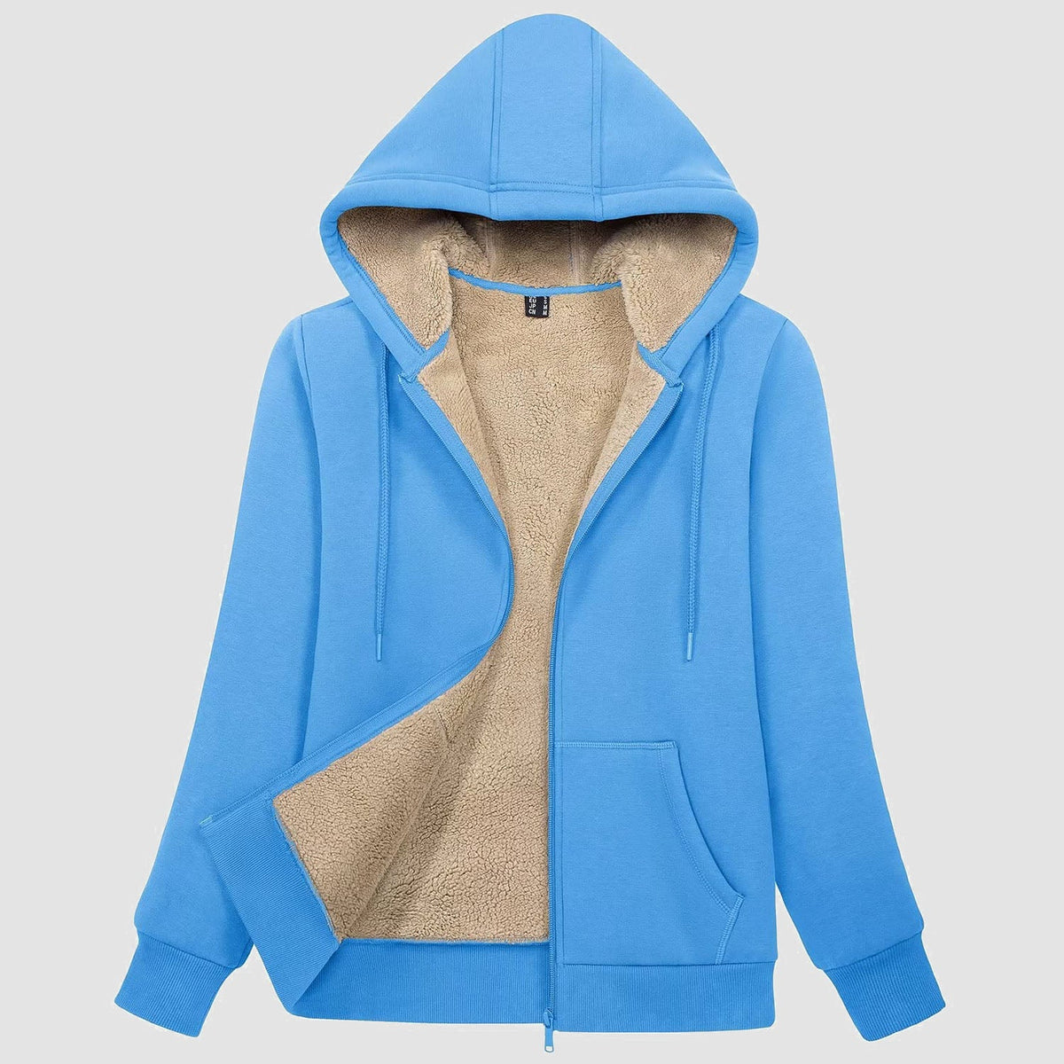 Women's Sherpa-Lined Zip Hoodie with Pockets
