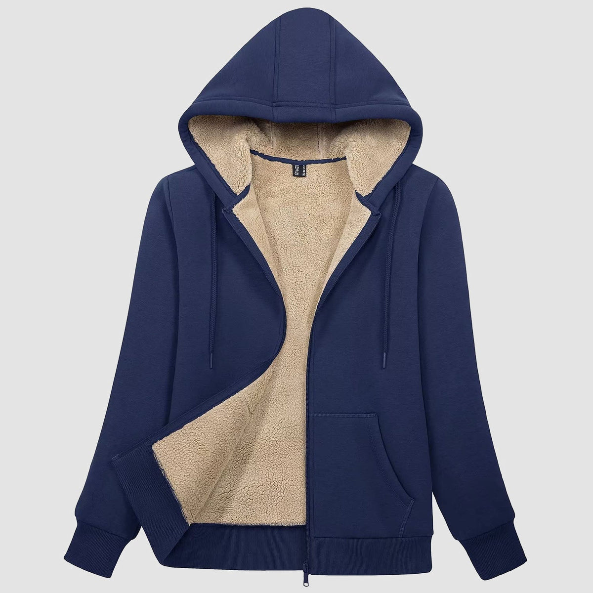 Women's Sherpa-Lined Zip Hoodie with Pockets