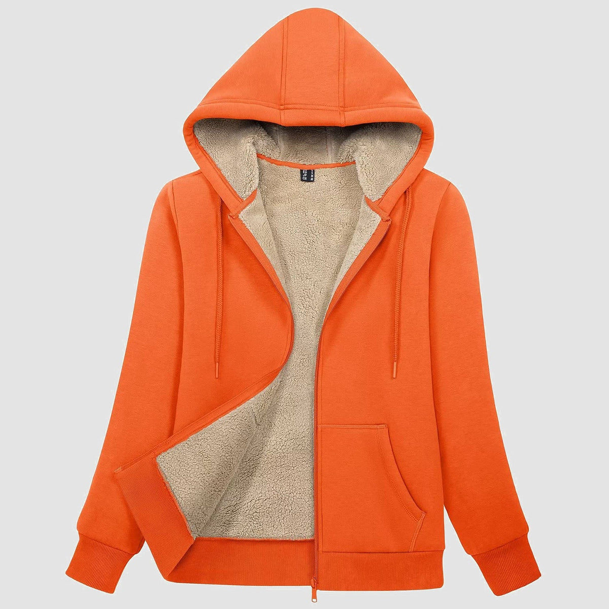 Women's Sherpa-Lined Zip Hoodie with Pockets