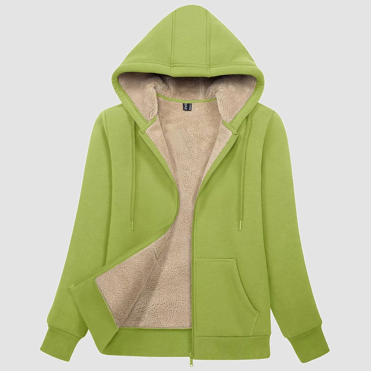 Women's Sherpa-Lined Zip Hoodie with Pockets