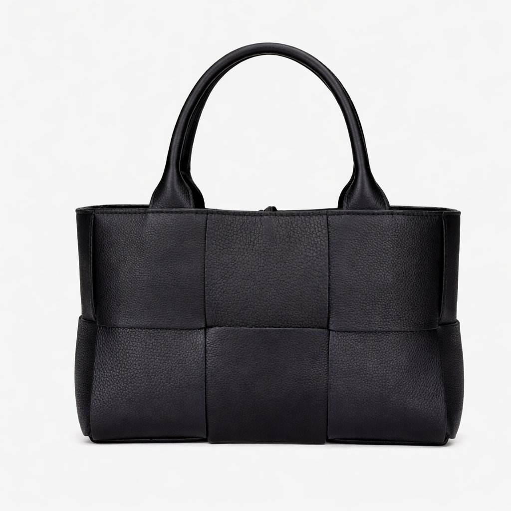 Women's Woven Faux Leather Tote Bag