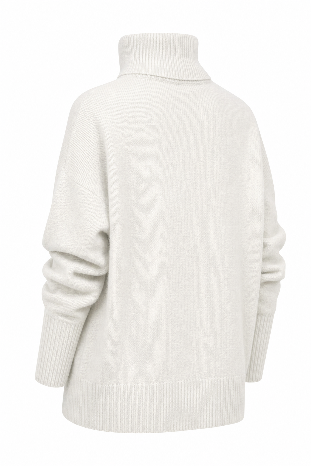 Women's Turtleneck Sweater with Long Sleeves and Drop Shoulders