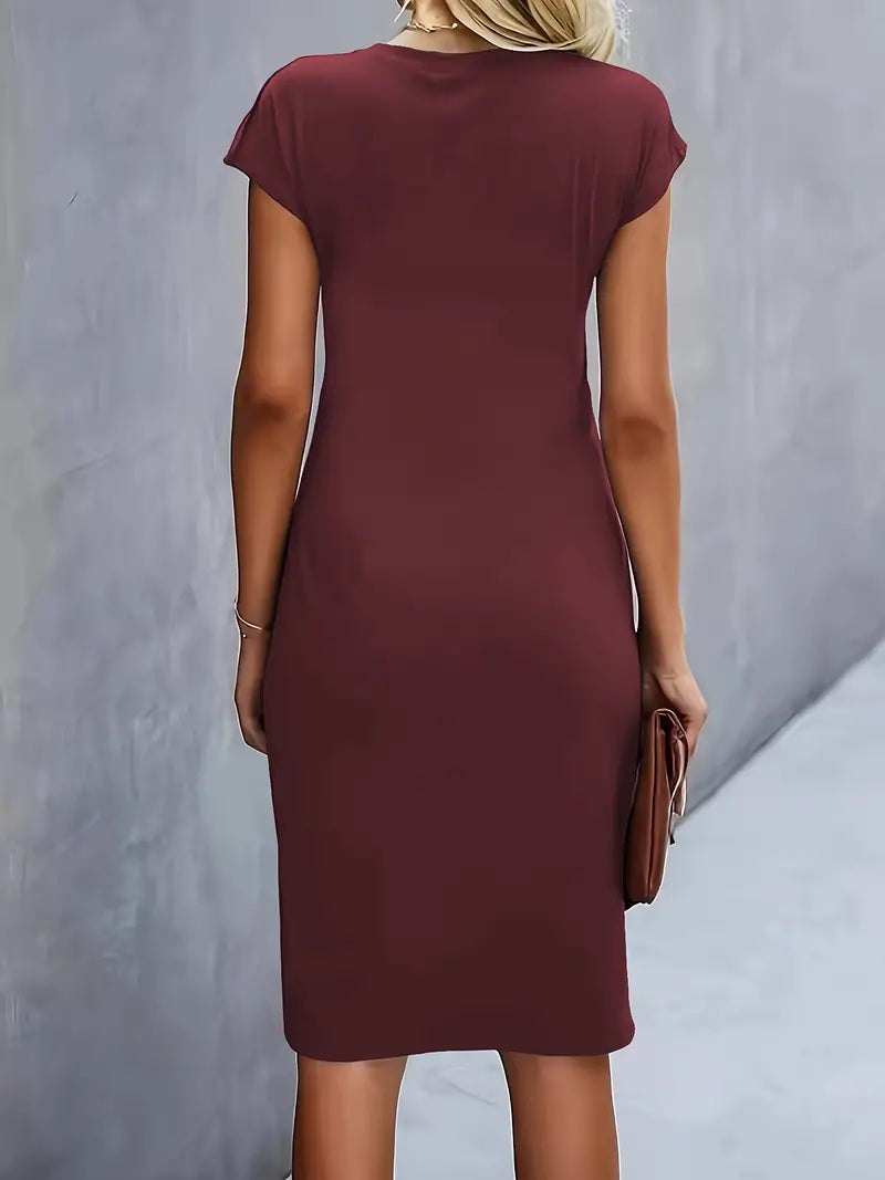 Katie | Womens Classic Short Sleeve Bodycon Dress 23