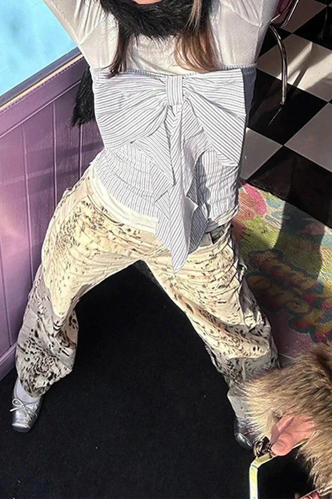 Women's Animal Print Wide Leg Pants