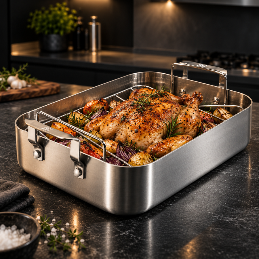 Pure Titanium Hammered Roasting Pan