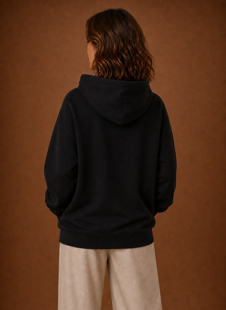 Women's Oversized Pullover Hoodie with New York Graphic Print