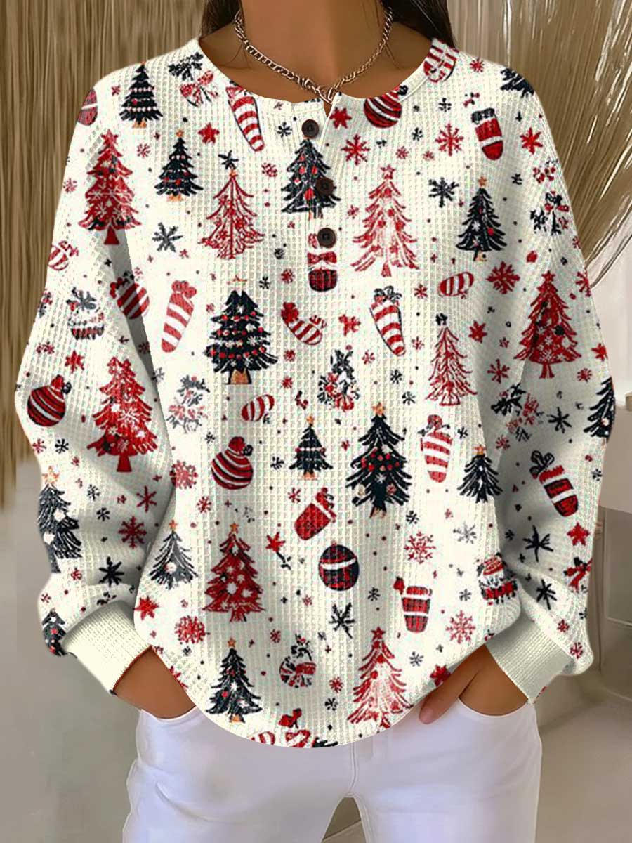 Women's Double Waffle-Knit Jumper