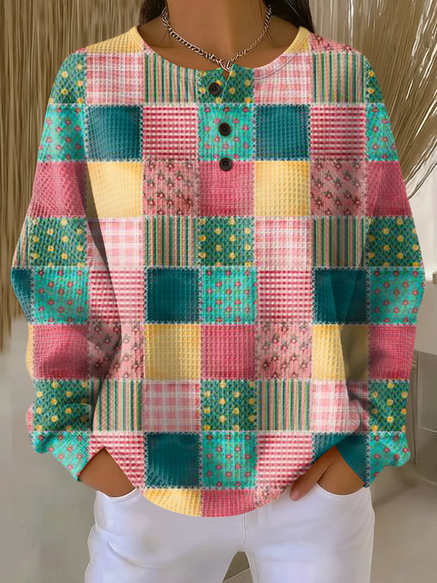 Women's Double Waffle-Knit Jumper