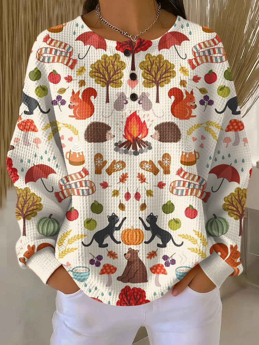 Women's Double Waffle-Knit Jumper