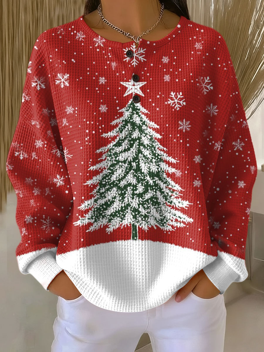 Women's Double Waffle-Knit Jumper