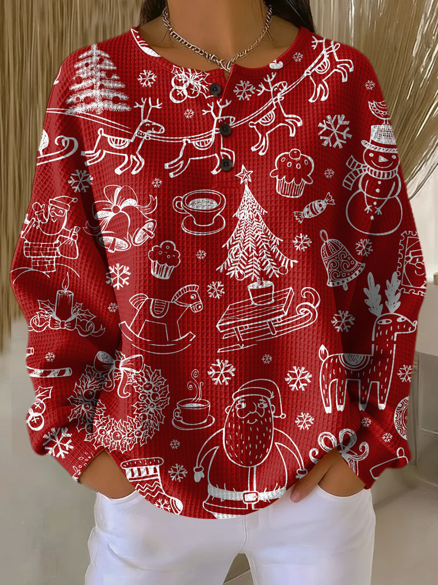 Women's Double Waffle-Knit Jumper