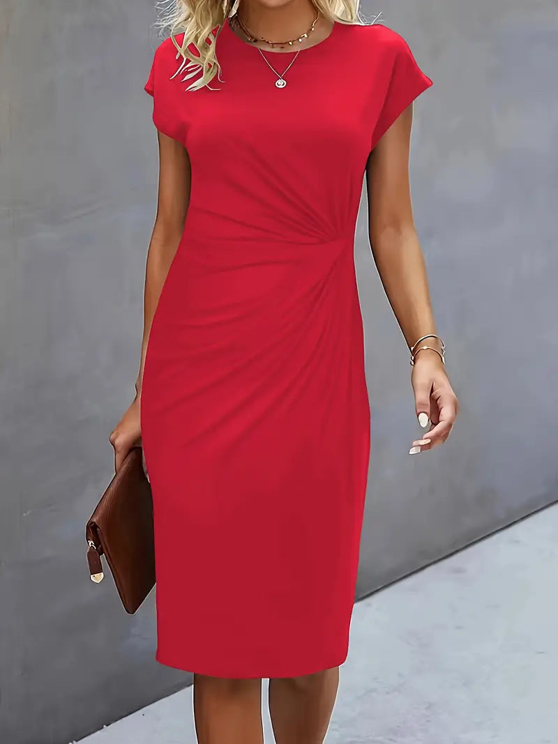 Katie | Womens Classic Short Sleeve Bodycon Dress 4