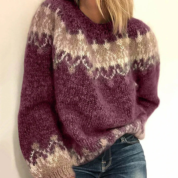 Katie | Women's Cozy Winter Patterned Knit Sweater | Lunarafi