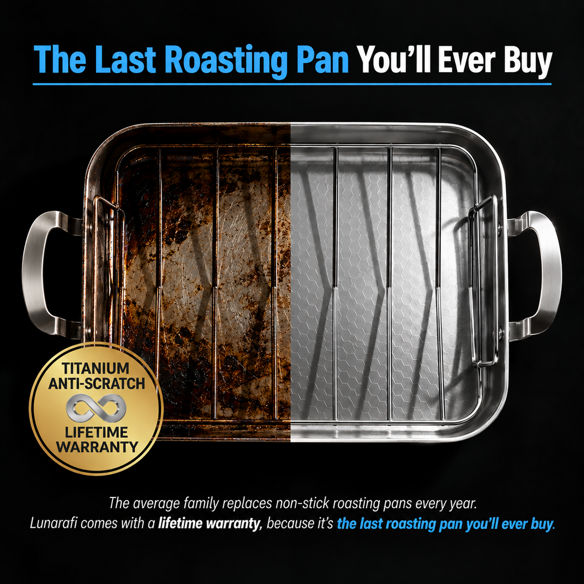 Pure Titanium Hammered Roasting Pan