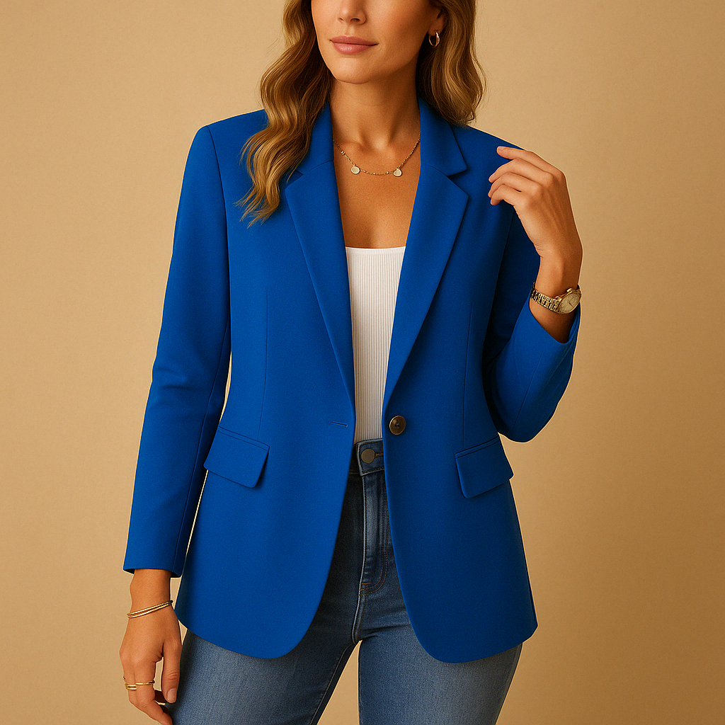 Fitted Stretch-Fabric Blazer