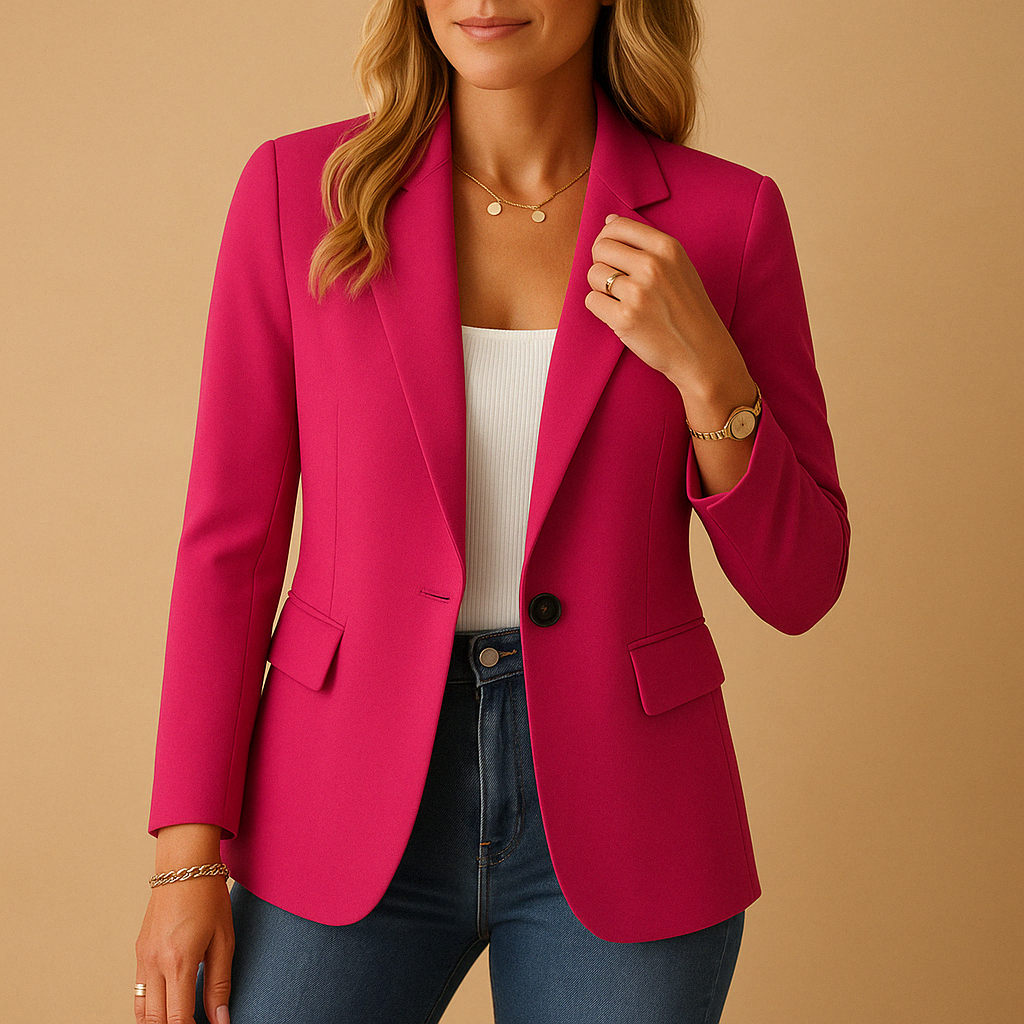 Fitted Stretch-Fabric Blazer