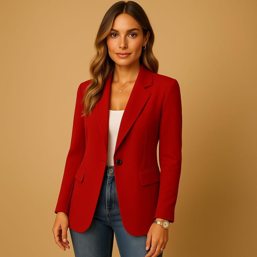 Fitted Stretch-Fabric Blazer