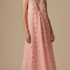 Womens Floral Appliqué Halter Maxi Dress | Elegant Backless Summer Evening Gown 4