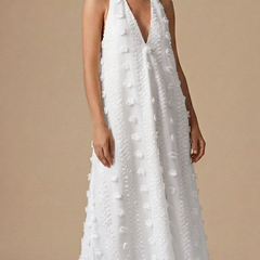 Womens Floral Appliqué Halter Maxi Dress | Elegant Backless Summer Evening Gown 5