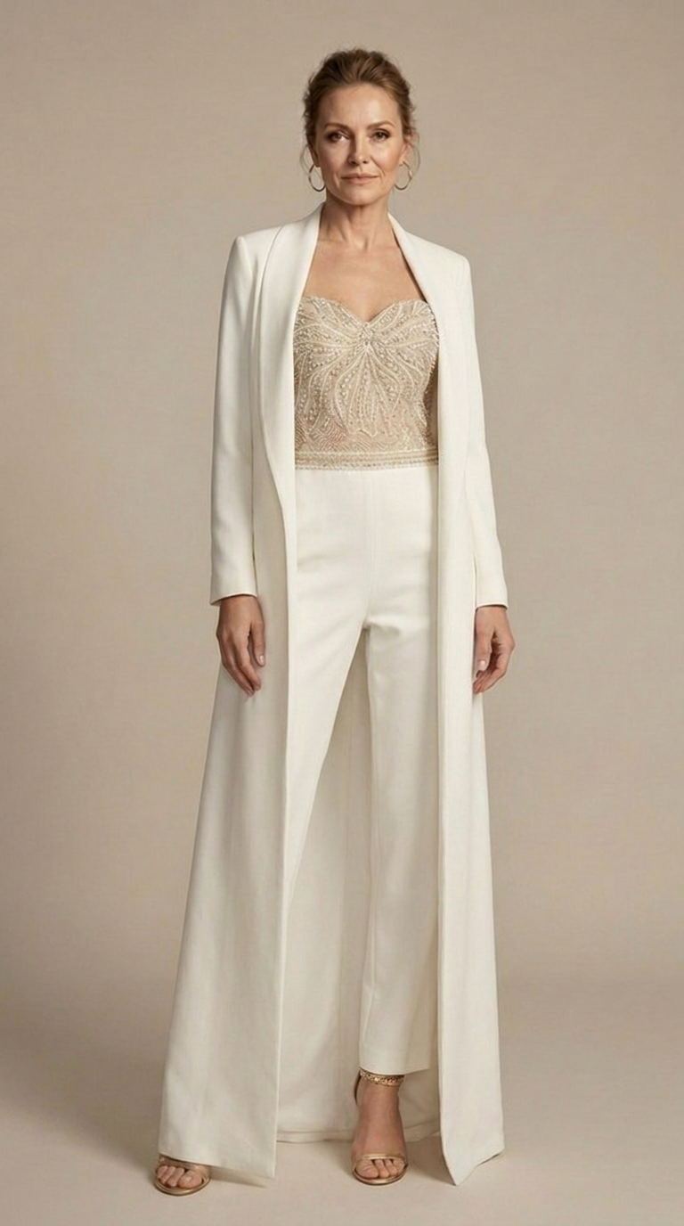 Women's Sequin Jumpsuit | Elegant Strapless Evening Wear with Pockets