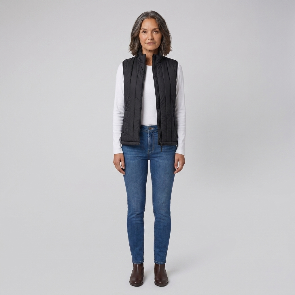 Women's USB Heated Vest, Sleeveless, High Neck and Adjustable Temperature