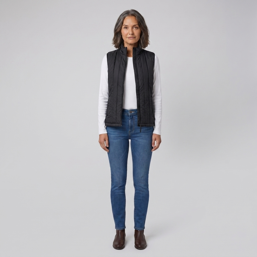 Women's USB Heated Vest, Sleeveless, High Neck and Adjustable Temperature