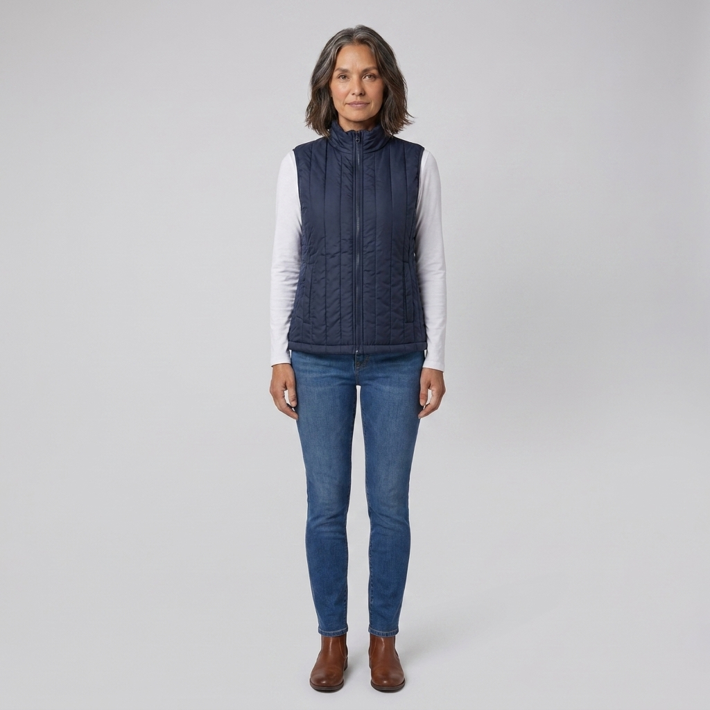 Women's USB Heated Vest, Sleeveless, High Neck and Adjustable Temperature