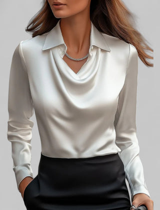 Scarlett | Womens Elegant Long Sleeve Satin Blouse 1