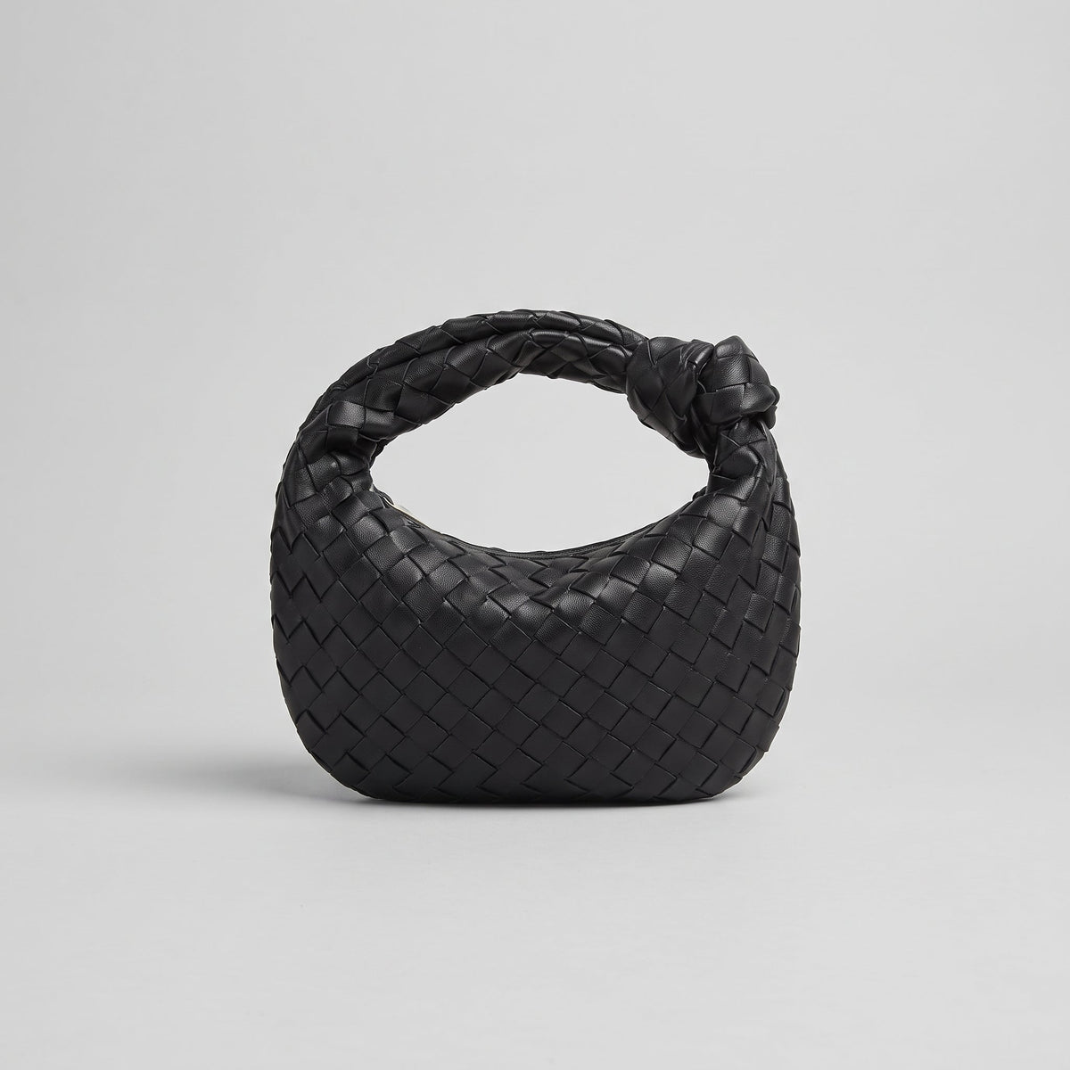 Mini Woven Handbag for Women with Knotted Handle