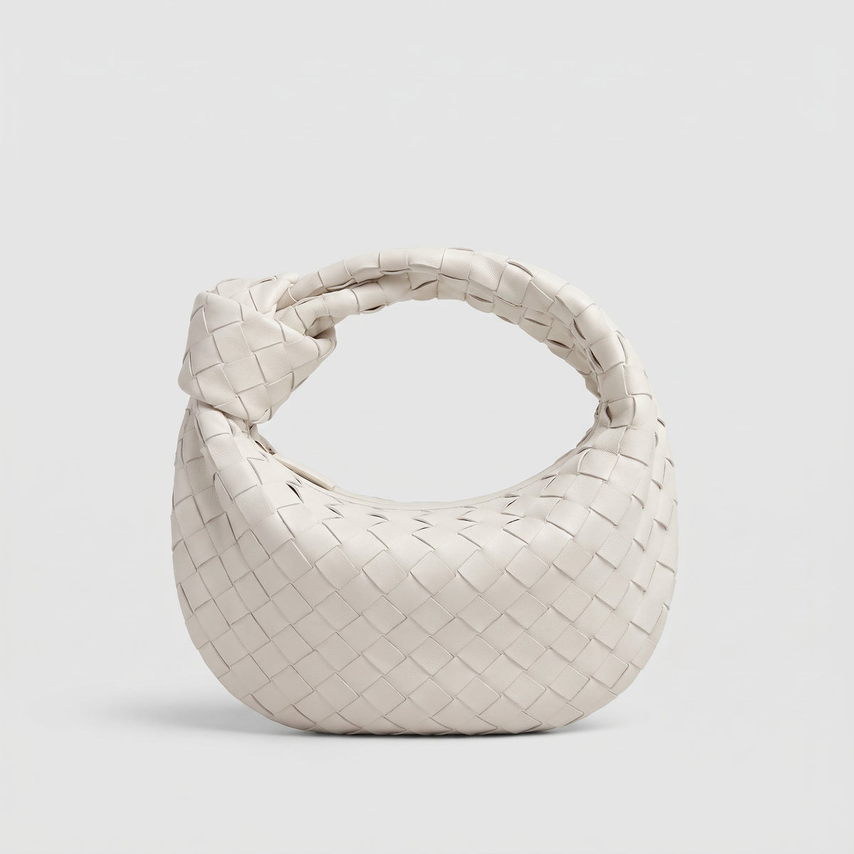 Mini Woven Handbag for Women with Knotted Handle