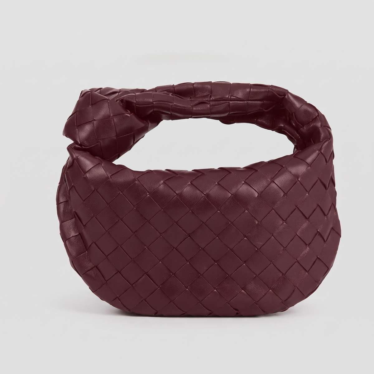 Mini Woven Handbag for Women with Knotted Handle
