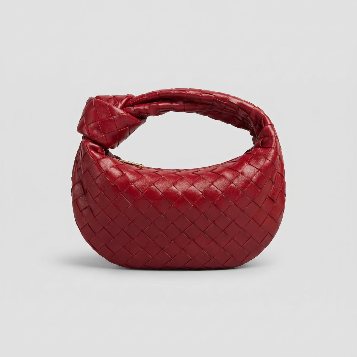 Mini Woven Handbag for Women with Knotted Handle