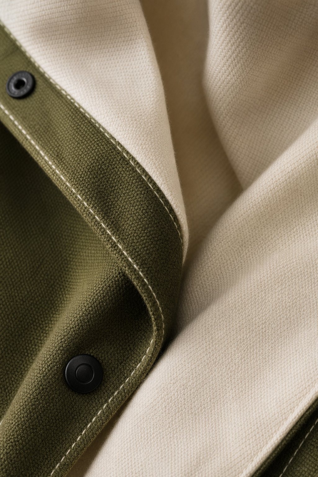 Women's Two Tone Windbreaker Jacket with Wide Lapels and Button Front