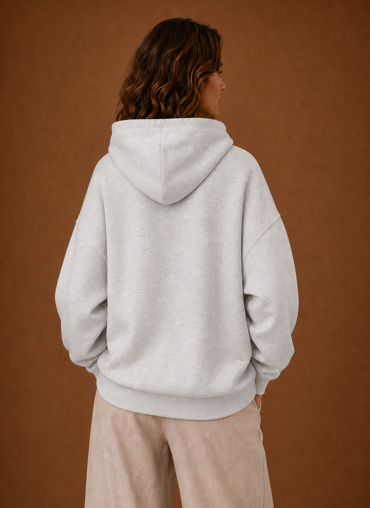 Women's Oversized Pullover Hoodie with New York Graphic Print