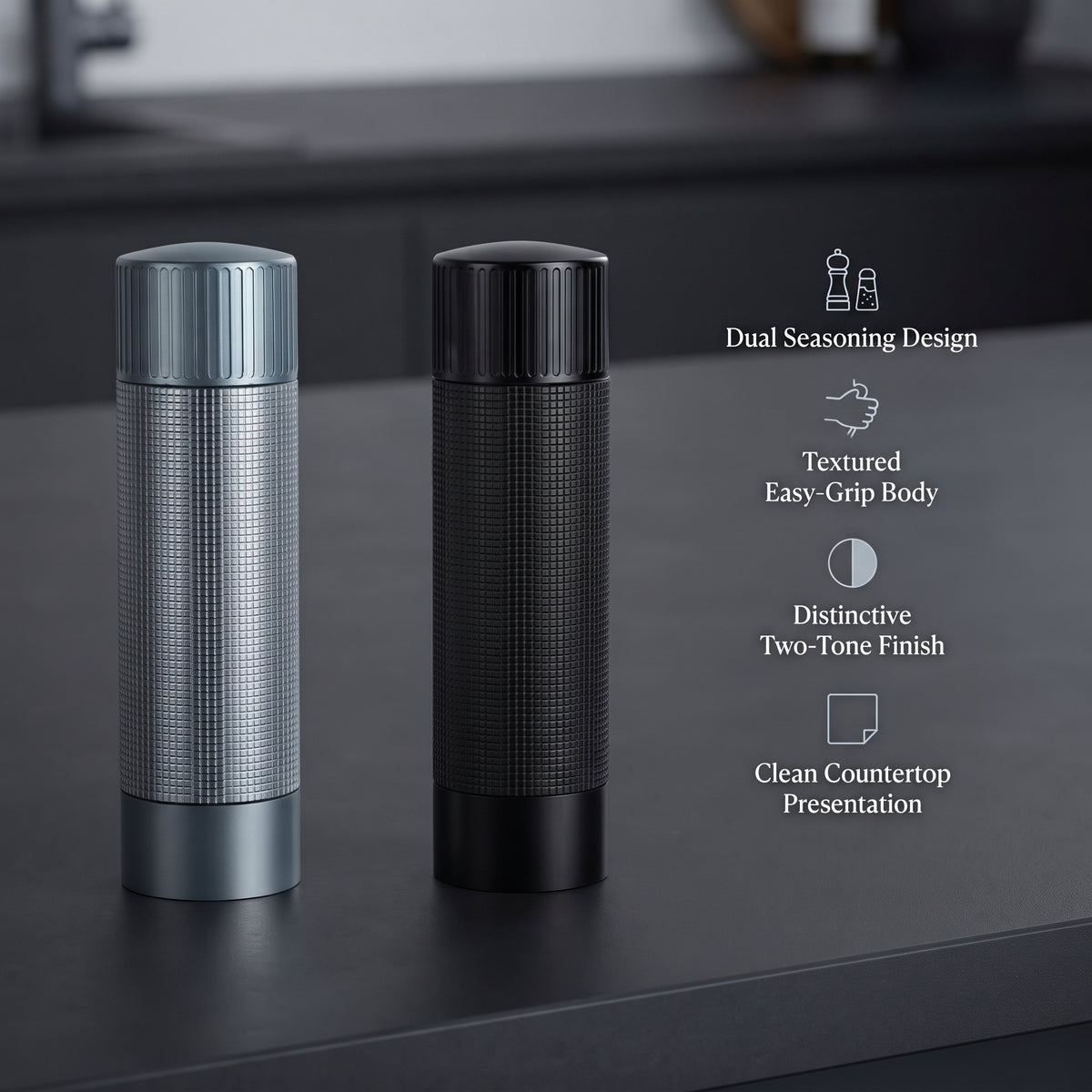 Stainless Steel Adjustable Salt & Pepper Mill Set