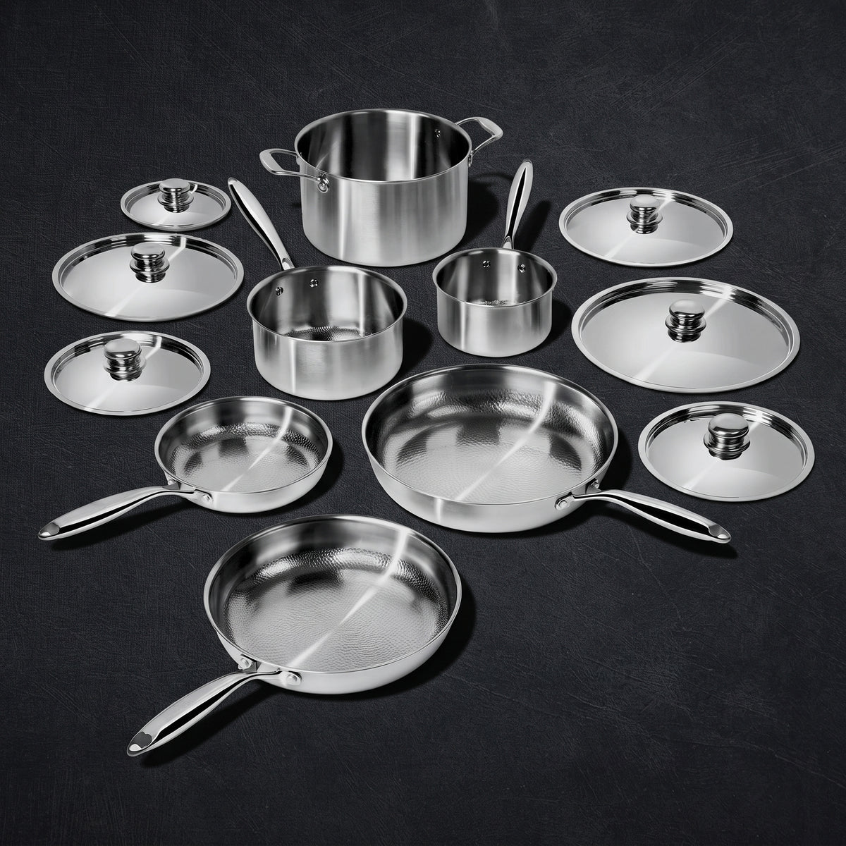 Pure Titanium Hammered Cookware Set – 12-Piece