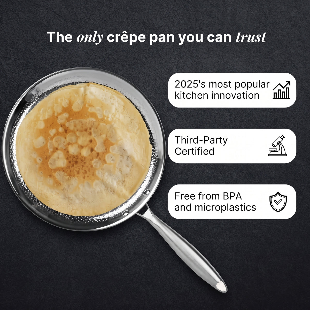 Pure Titanium Hammered Crêpe Pan