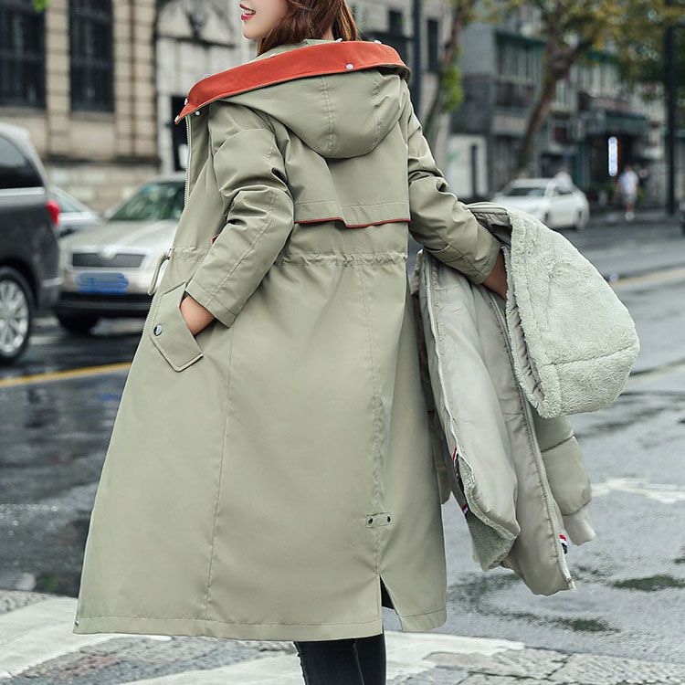 Women's Water-Repellent Hooded Jacket – Removable Lining & Adjustable Waist
