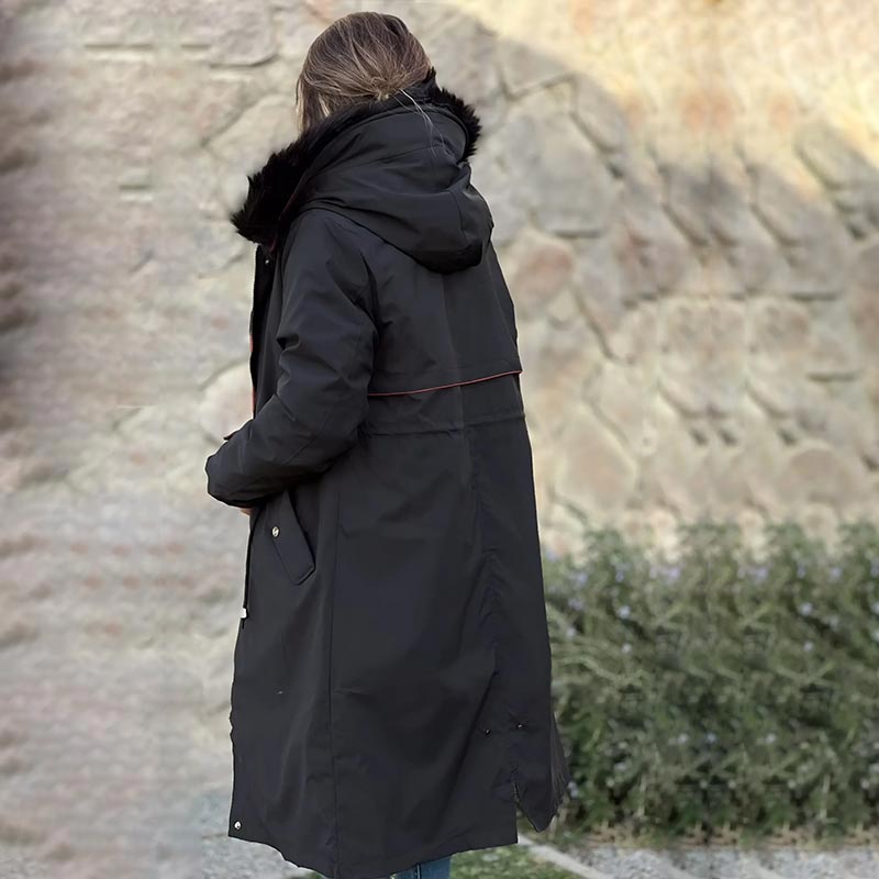 Women's Water-Repellent Hooded Jacket – Removable Lining & Adjustable Waist