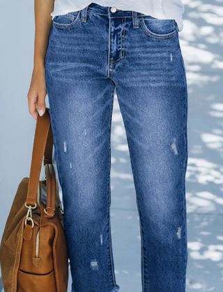 Navy straight leg jeans
