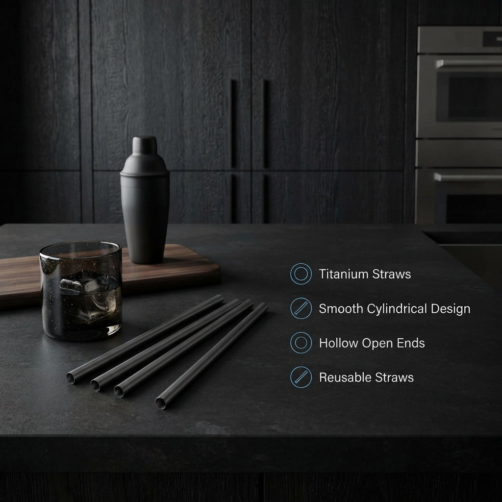 Pure Titanium Reusable Drinking Straws