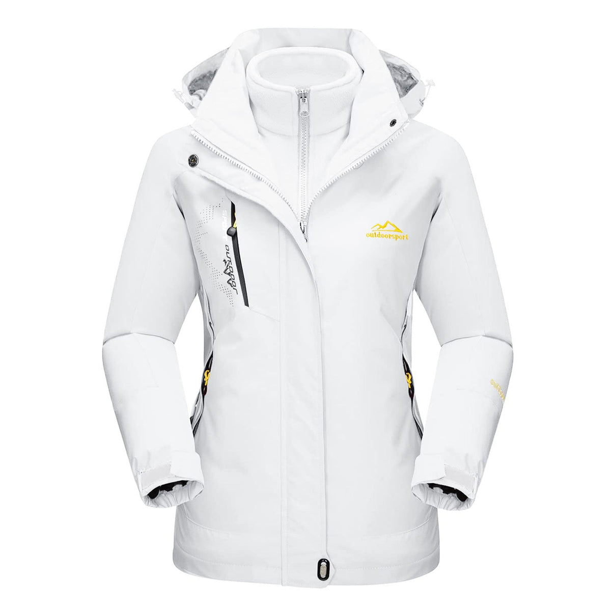 Women's 3-in-1 Waterproof Ski Jacket with Fleece Lining