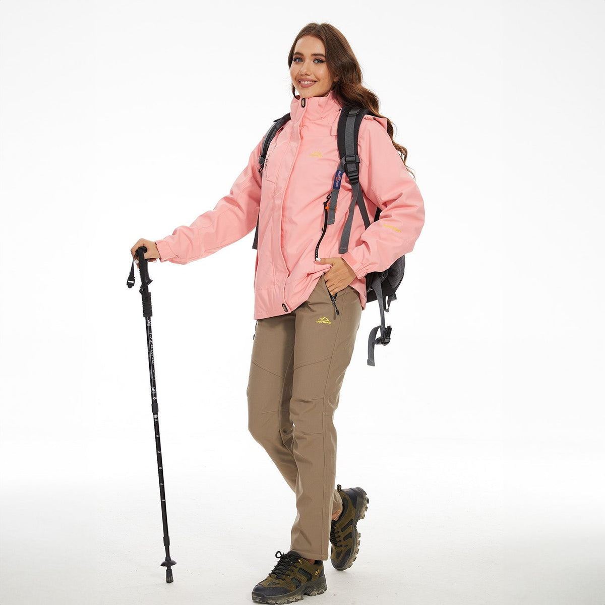 Women's 3-in-1 Waterproof Ski Jacket with Fleece Lining