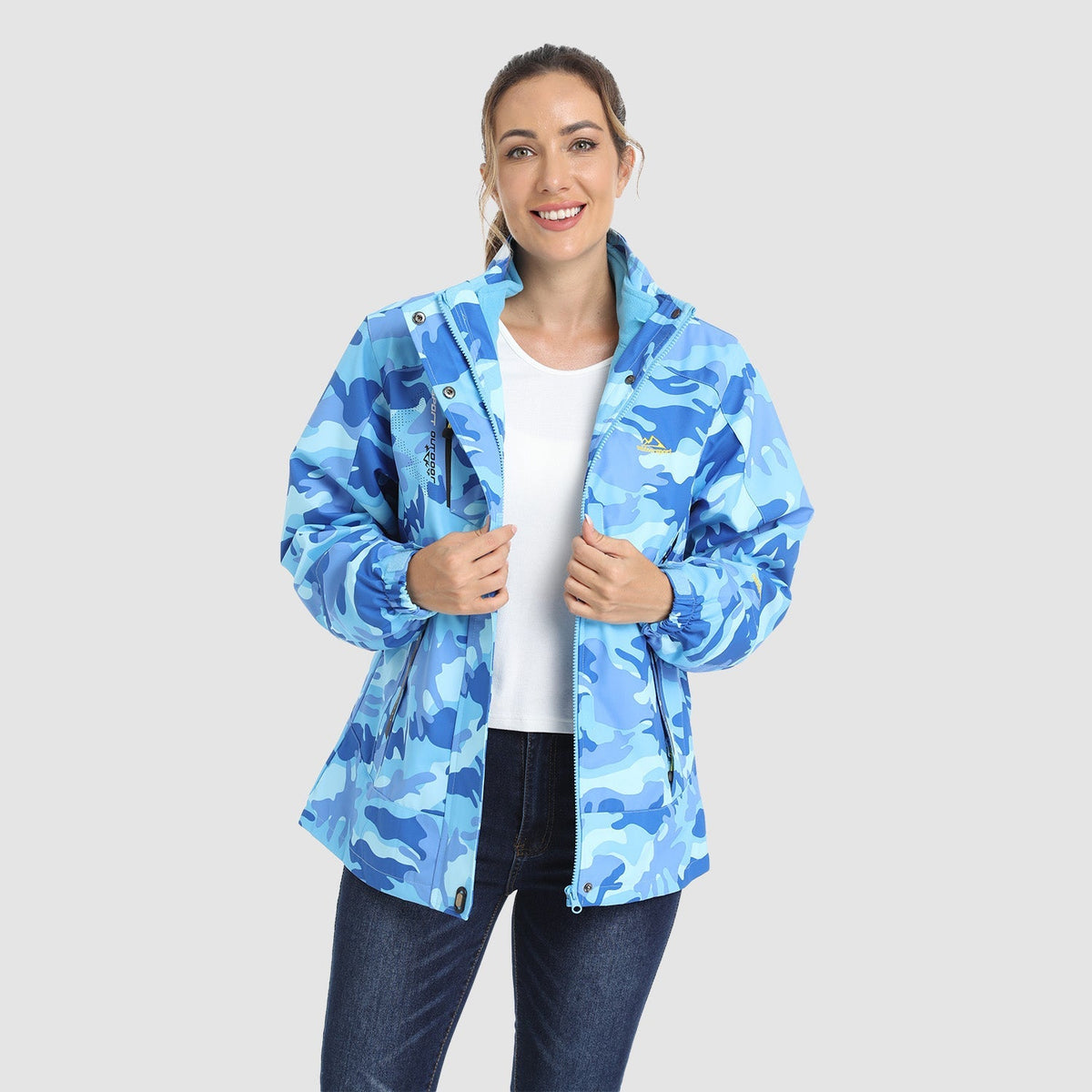 Women's 3-in-1 Waterproof Ski Jacket with Fleece Lining