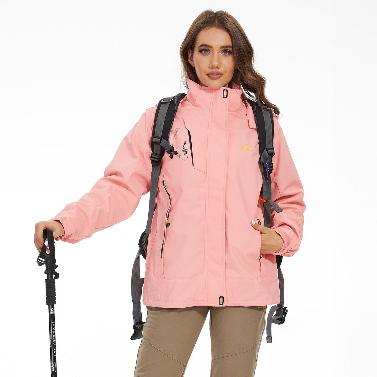 Women's 3-in-1 Waterproof Ski Jacket with Fleece Lining