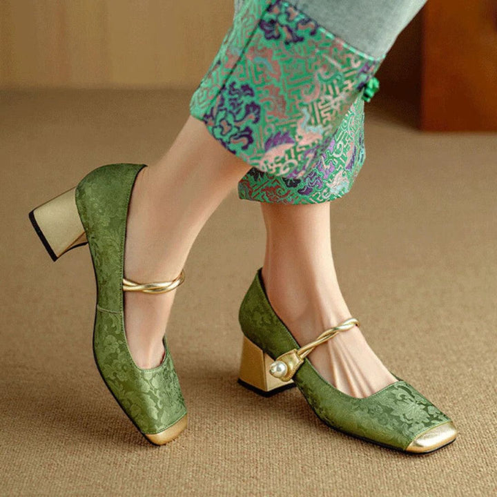 Isabella | Women's Gold Heels | Lunarafi