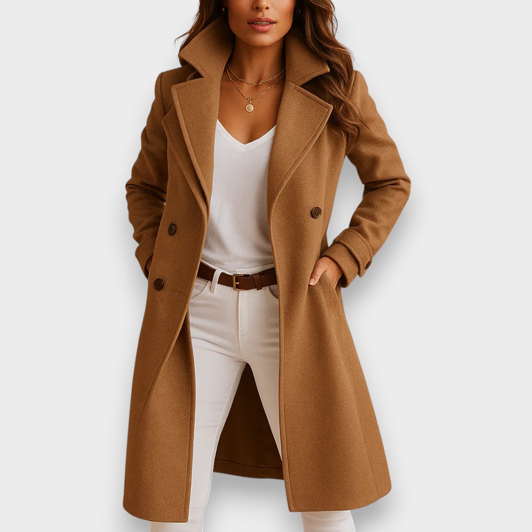 Women's Long Wool Coat – Elegant and Warm
